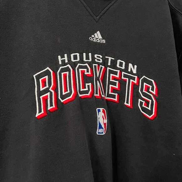 Adidas Mens Black Embroidered Houston Rockets NBA Basketball Sweatshirt Size M - Picture 3 of 7